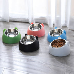 Elevated Stainless Steel Cat Bowl – Anti-Strain Raised Food & Water Dish for Cats