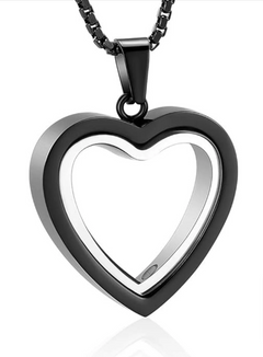 Heart-Shaped Cremation Pendant – Stainless Steel Memorial Keepsake Necklace