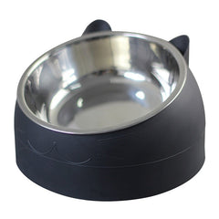 Elevated Stainless Steel Cat Bowl – Anti-Strain Raised Food & Water Dish for Cats