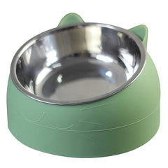 Elevated Stainless Steel Cat Bowl – Anti-Strain Raised Food & Water Dish for Cats