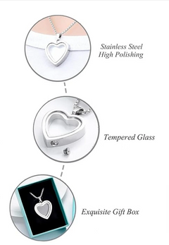 Heart-Shaped Cremation Pendant – Stainless Steel Memorial Keepsake Necklace