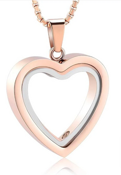 Heart-Shaped Cremation Pendant – Stainless Steel Memorial Keepsake Necklace