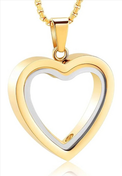 Heart-Shaped Cremation Pendant – Stainless Steel Memorial Keepsake Necklace