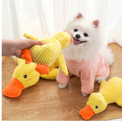 Calming Squeaky Duck Toy for Dogs & Cats – Anxiety Relief Plush Pet Toy