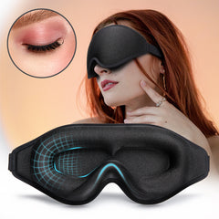 3D Memory Foam Sleep Mask – Contoured Eye Mask for Total Darkness & Deep Sleep